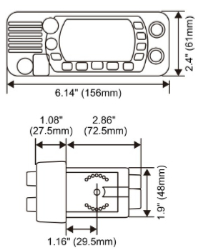 Standard Horizon Eclipse GX1400GPS/E VHF Dimensions