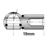 Terminación M6 de Uflex Muelle de Gas Acero Inoxidable 316L - bluemarinestore.com