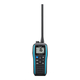 Icom IC-M25EURO EVO floating handheld VHF in marine blue, angled view - bluemarinestore.com