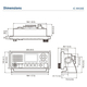 Icom IC-M430E dimension drawing in mm - bluemarinestore.com